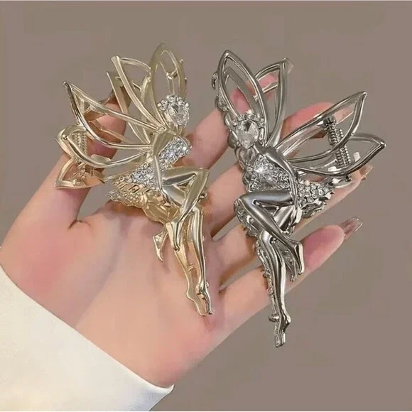 Fairy Hair Claw Clip Womens Gold Tone Elegant Daily/Party Use USA FairyCore Glam - Picture 5 of 5